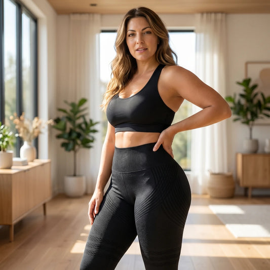 Femme portant le Legging Sculptant 3D ARLAYA — avis et test honnête après 3 mois
