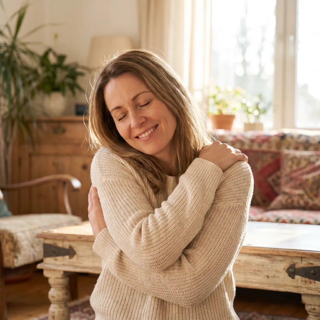 Femme épanouie dans son corps après 40 ans — se sentir bien dans son corps