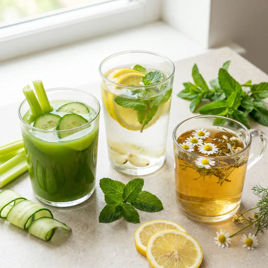 Boissons drainantes maison (jus vert, eau citronnée, tisane) — top 7 efficaces