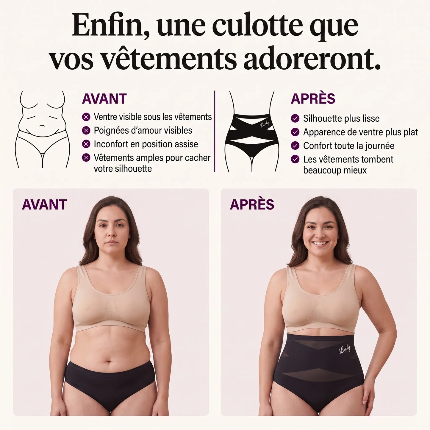 Culotte Gainante Taille Haute - Compression 360°