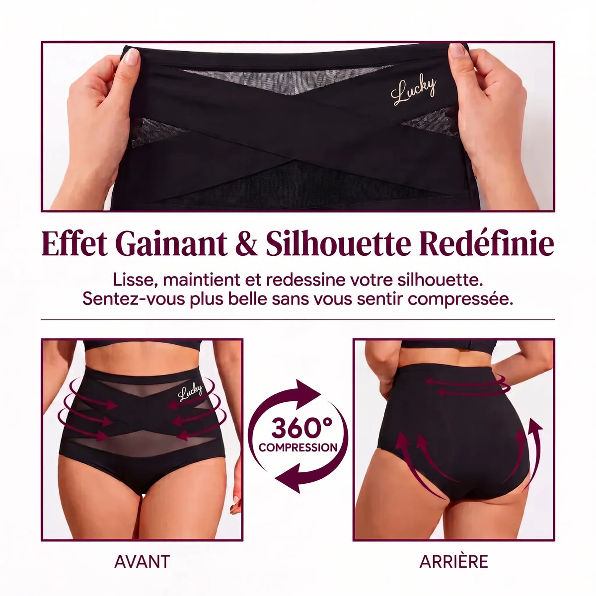 Culotte Gainante Taille Haute - Compression 360°